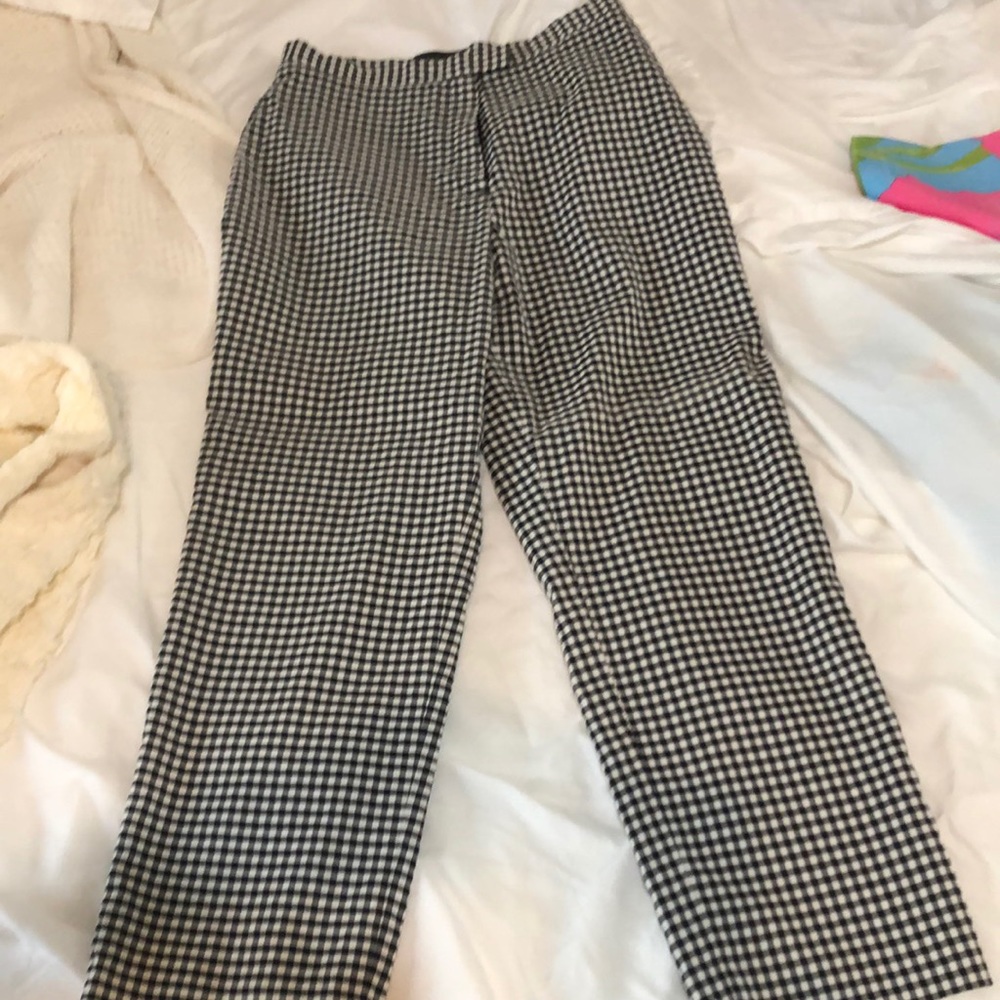 Black and white plaid pants